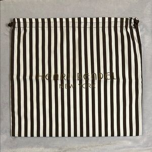 Henri Bendel Brown and White Striped Drawstring Dust Bag